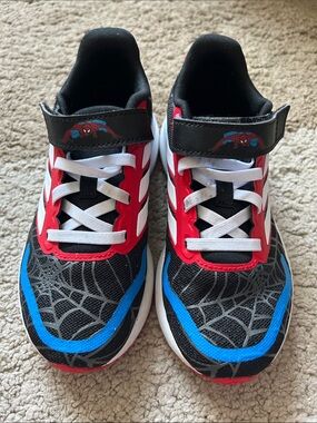 Adidas Kids Spiderman Themed Red, Black & Blue Athletic Sneakers